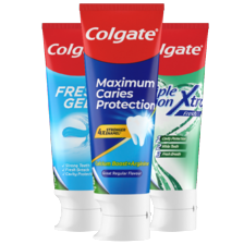 Colgate caries protection, blue fresh gel of triple action tandpasta
